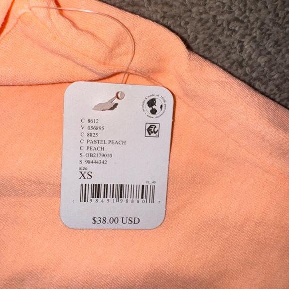 NWT FREE PEOPLE TACKLE TEE - XS pastel peach - Picture 4 of 4